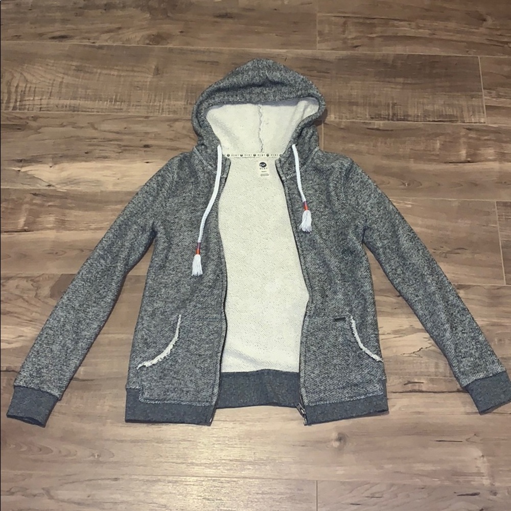 Roxy Gray Zip Up Hoodie